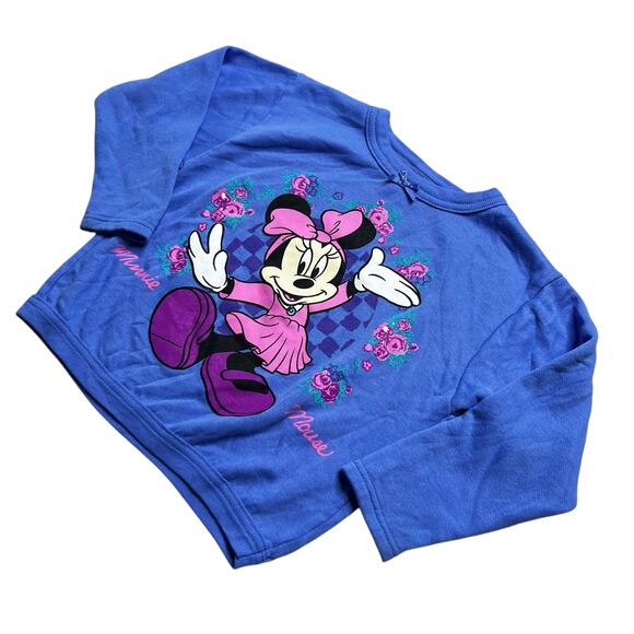 Vintage Disney Girls Mickey Minnie Mouse Size 4T-5T Sweatshirt Pullover Toddler - Picture 8 of 9
